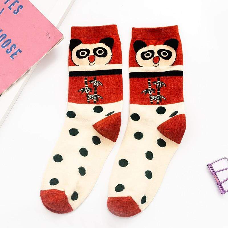 Chaussette Kawaii panda animal print socks harajuku woman kawaii calcetines women skarpetki meias meia calcetas mujer cute divertidas funny sock