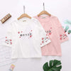 T-shirt kawaii lapin et fleurs de cerisier en rose