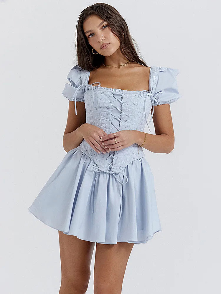 Robe Kawaii Corset Bleu