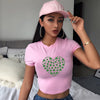 Crop T-shirt Coeur