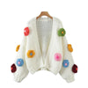 Cardigan Tricot Fleur 3D