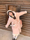 Manteau Long Rose Kawaii