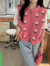 Gilet Cardigan Rose Kawaii