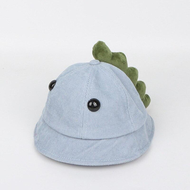 Chapeau - Casquette - Bonnet Kawaii 2019 new corduroy Cute dinosaur Bucket Hat Fisherman Hat outdoor travel hat Sun Cap Hats for Children boys and girls 01