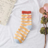 Chaussette Kawaii striped cute socks woman kawaii calcetines de la mujer women meias mulher skarpetki damskie japanese meia floral calcetas white