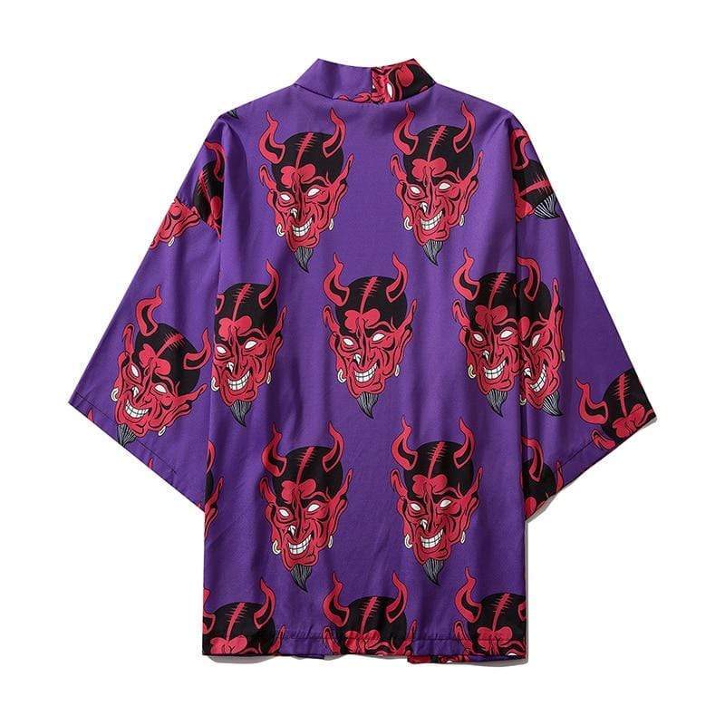 Kimono Japonais Violet Demon