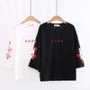 T-Shirt japonais tête de chat en noir