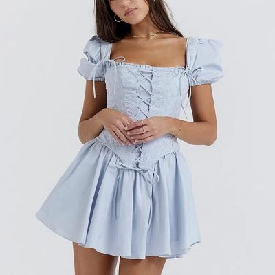 Robe Kawaii Corset Bleu