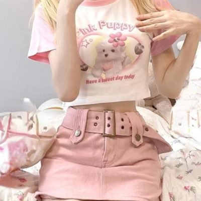 Punk Puppy Crop Top Kawaii