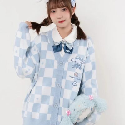 Cardigan Kawaii Carreaux