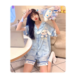 Pyjama Short Bleu Kawaii