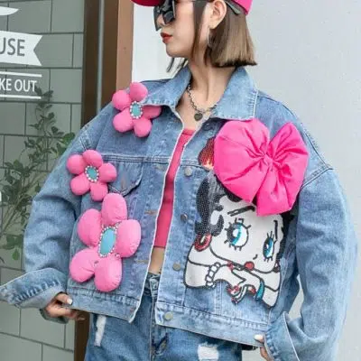 Veste en Jean Kawaii