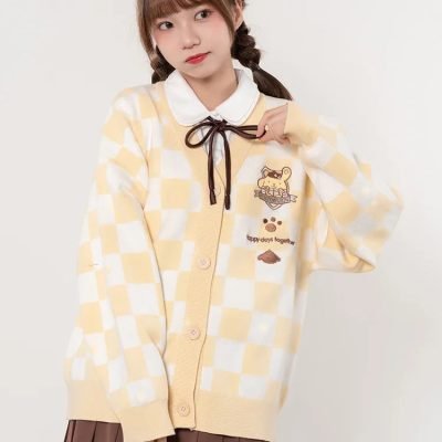 Cardigan Kawaii Carreaux