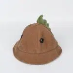 Chapeau - Casquette - Bonnet Kawaii 2019 new corduroy Cute dinosaur Bucket Hat Fisherman Hat outdoor travel hat Sun Cap Hats for Children boys and girls 01