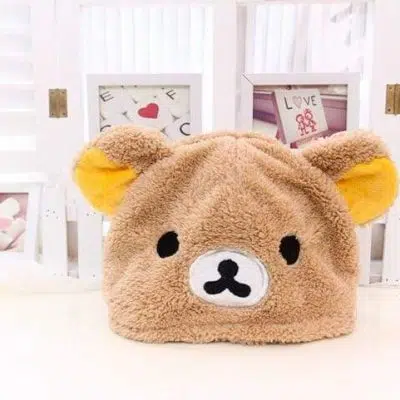 Chapeau - Casquette - Bonnet Kawaii Winter Soft Cartoon Rilakkuma Bear Panda Plush Hat Women ear cap Fashion christmas Gift