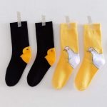 Chaussette Kawaii duck animal print cartoon cute socks woman calcetines kawaii harajuku skarpetki mujer meia calcetas divertidos happy white funny