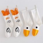 Chaussette Kawaii duck animal print cartoon cute socks woman calcetines kawaii harajuku skarpetki mujer meia calcetas divertidos happy white funny