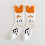 Chaussette Kawaii duck animal print cartoon cute socks woman calcetines kawaii harajuku skarpetki mujer meia calcetas divertidos happy white funny