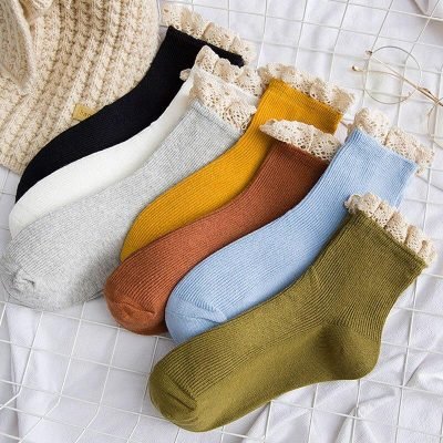 Chaussette Kawaii lace frilly ruffle socks kawaii cute korean style women cotton woman calcetines de la mujer kobieta skarpety meia chaussette