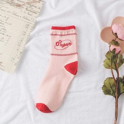 Chaussette Kawaii striped cute socks woman kawaii calcetines de la mujer women meias mulher skarpetki damskie japanese meia floral calcetas white