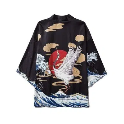 Kimono Japonais Grue Royale