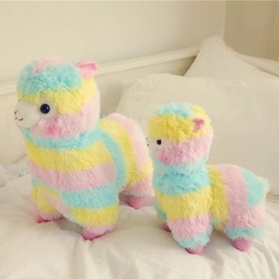 Peluche Kawaii Alpaga arc-en-ciel