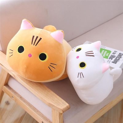 Peluche Kawaii Chat Gros Yeux Orange