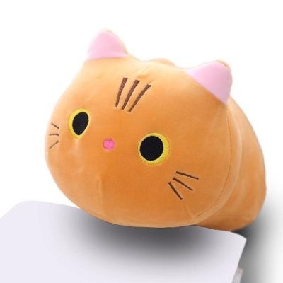 Peluche Kawaii Chat Gros Yeux Orange