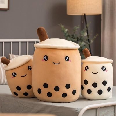 real-life bubble tea plush toy stuffed food milk tea soft doll boba fruit tea cup pillow cushion kids toys birthday gift