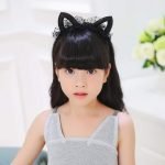 Serre Tête Novelty Kids Cat Ears mesh Headband Sequins hair head hoop band accessories cute Girl Hairband princess Crown Tiara Headwear 1pc