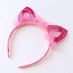 Serre Tête Novelty Kids Cat Ears mesh Headband Sequins hair head hoop band accessories cute Girl Hairband princess Crown Tiara Headwear 1pc