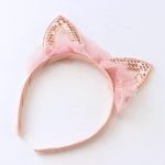 Serre Tête Novelty Kids Cat Ears mesh Headband Sequins hair head hoop band accessories cute Girl Hairband princess Crown Tiara Headwear 1pc