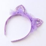 Serre Tête Novelty Kids Cat Ears mesh Headband Sequins hair head hoop band accessories cute Girl Hairband princess Crown Tiara Headwear 1pc