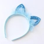 Serre Tête Novelty Kids Cat Ears mesh Headband Sequins hair head hoop band accessories cute Girl Hairband princess Crown Tiara Headwear 1pc