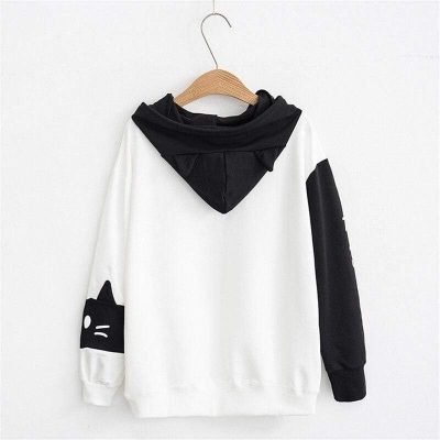 Sweat Kawaii Neko  Noir et Blanc